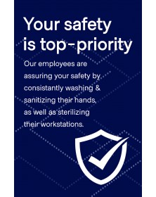 Employee Safety Window Cling  8.5" x 11" Blue Pack of 25 